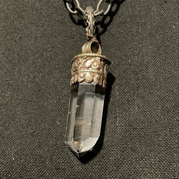 Love Heals Pearl Charm Statement Necklace With Crystal Pendant - Picture 3 of 10